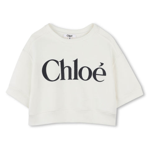 Chloe Girls Offwhite Logo Sweatshirt