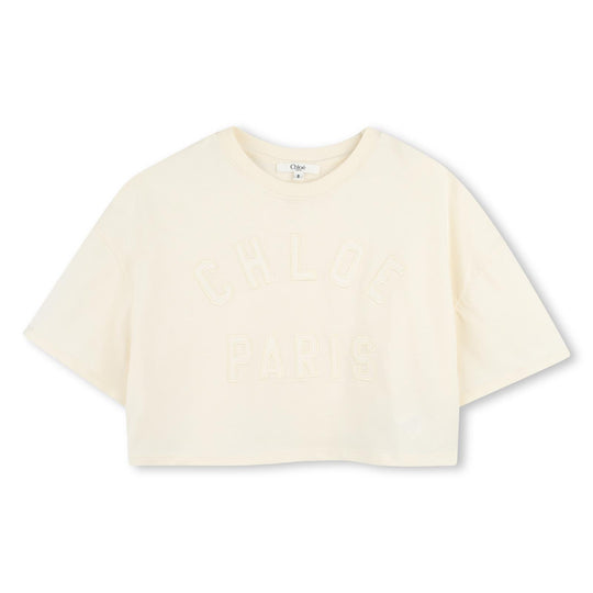 Girls Beige Logo T-Shirt