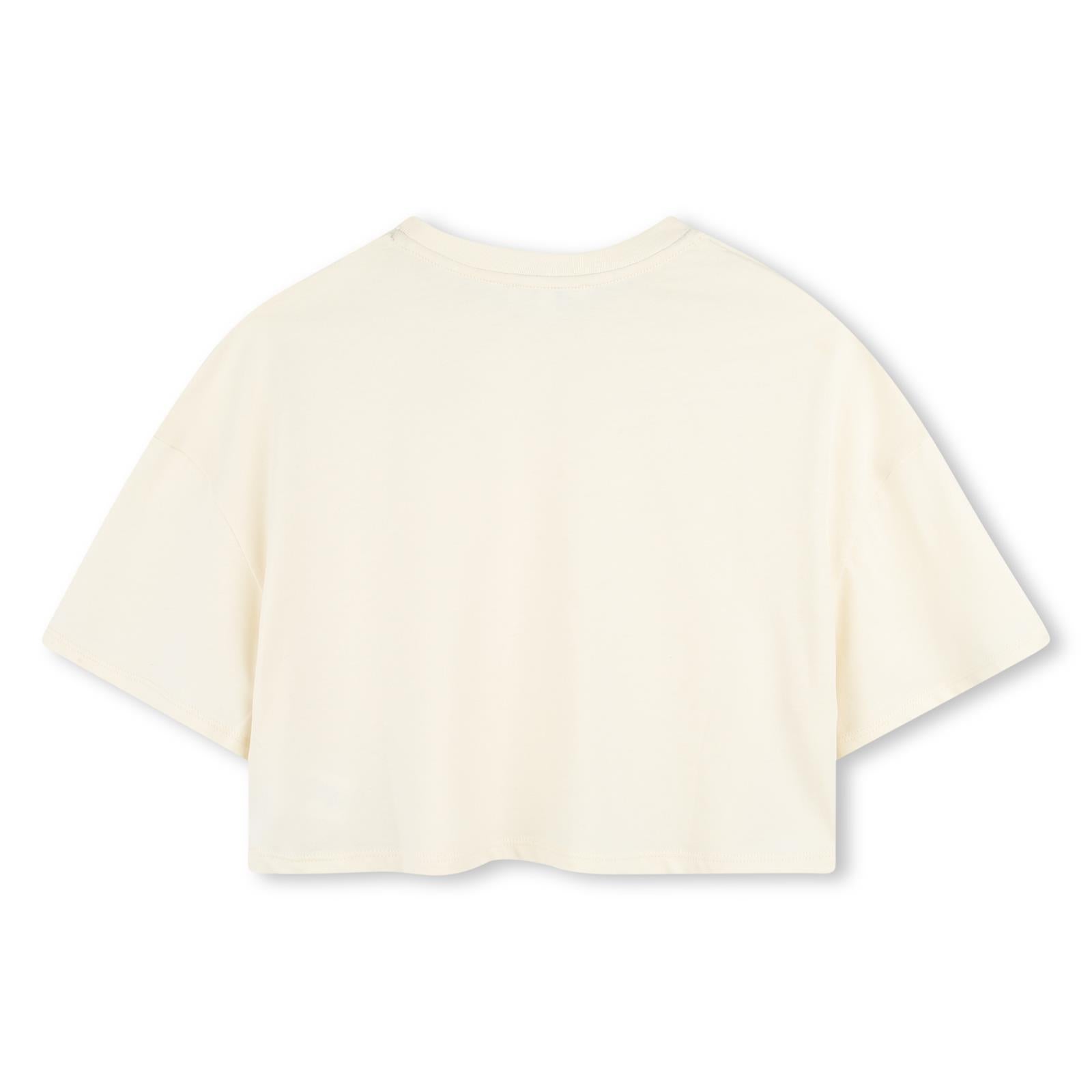 Chloe Girls Beige Logo T-Shirt