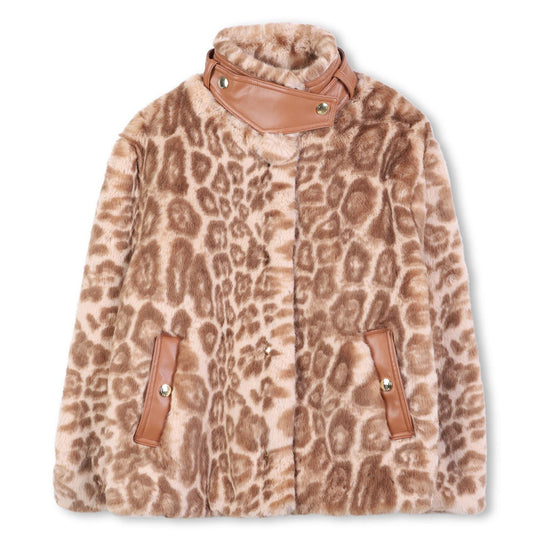 Girls Faux Fur Cheetah Jacket