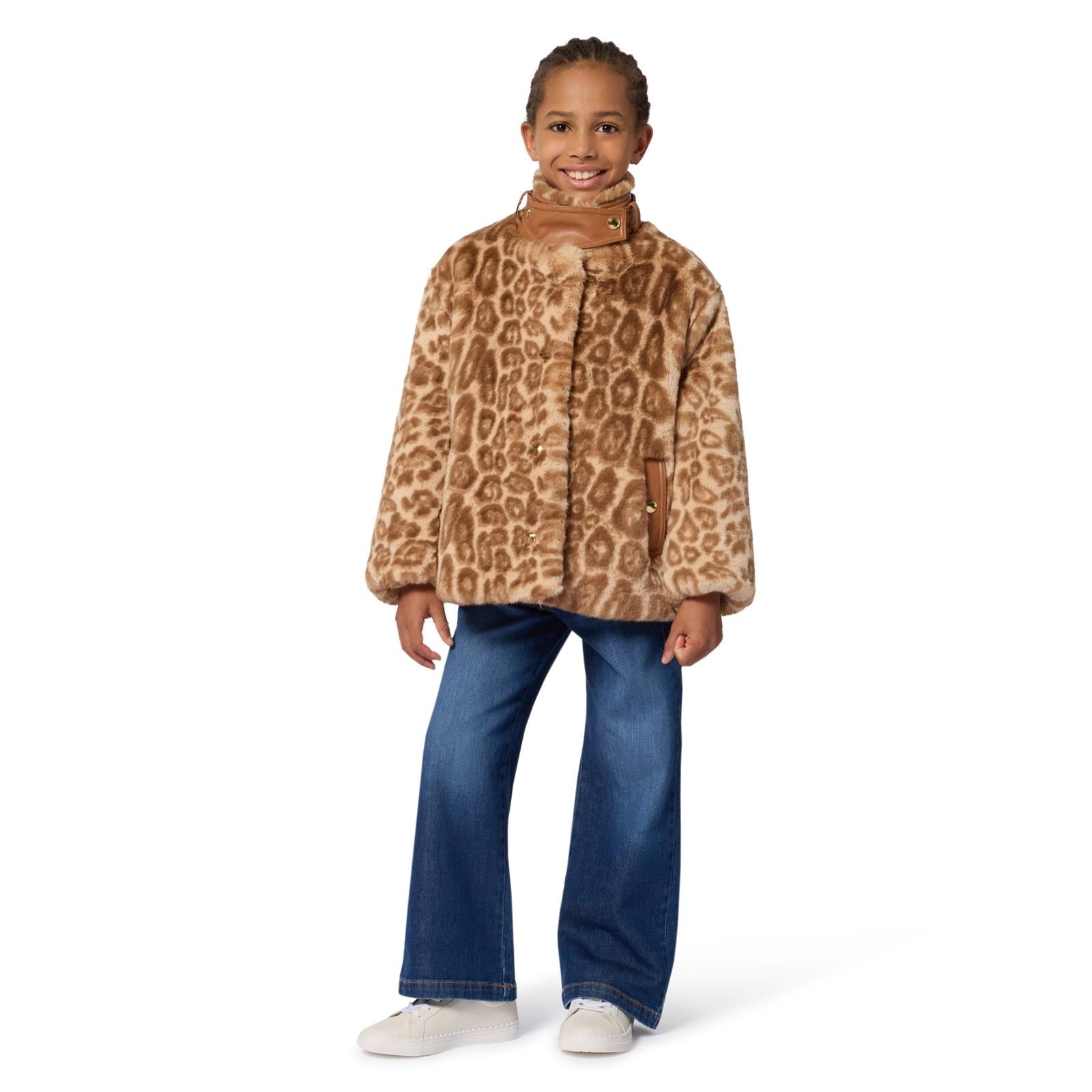 Chloe Girls Faux Fur Cheetah Jacket