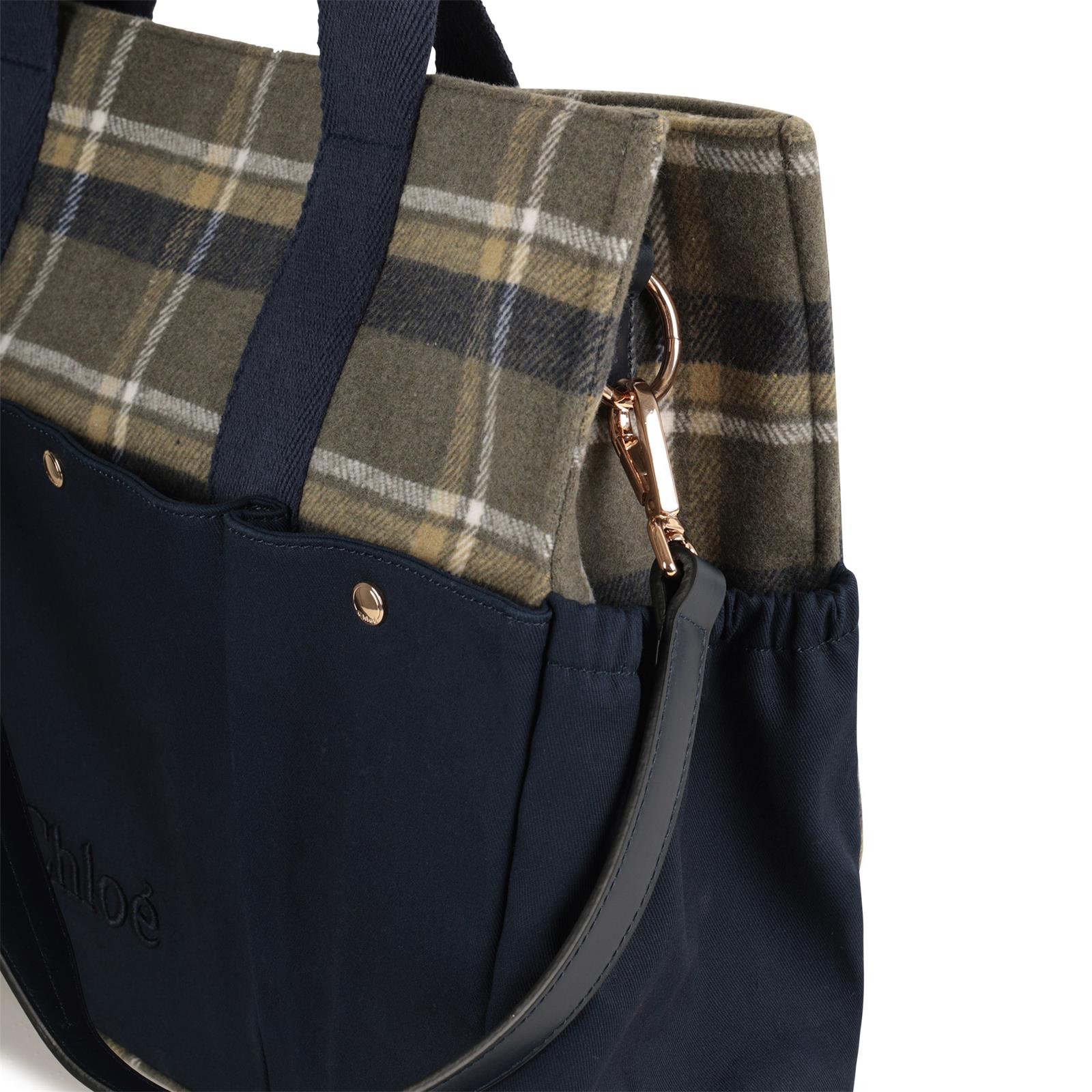 Chloe Navy Checked Baby Bag