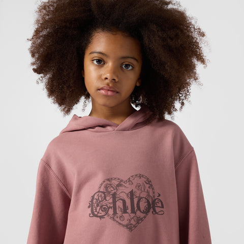 Girls Vintage Rose Hooded Heart Logo Dress