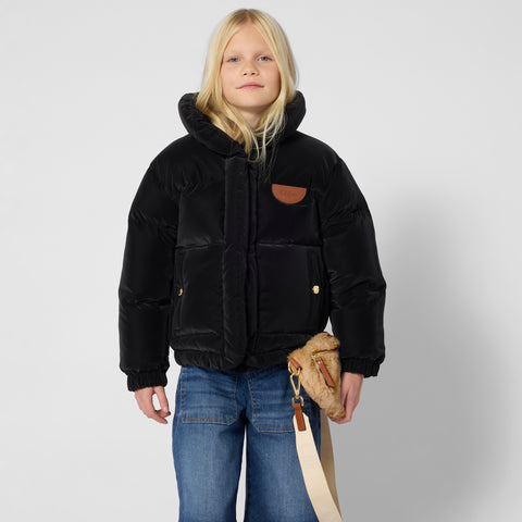 Girls Black Puffer Jacket
