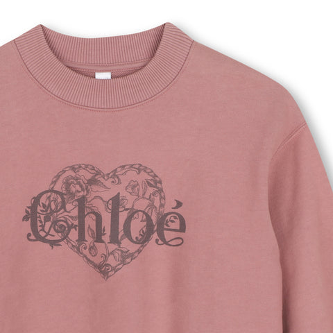 Girls Vintage Rose Heart Logo Sweatshirt