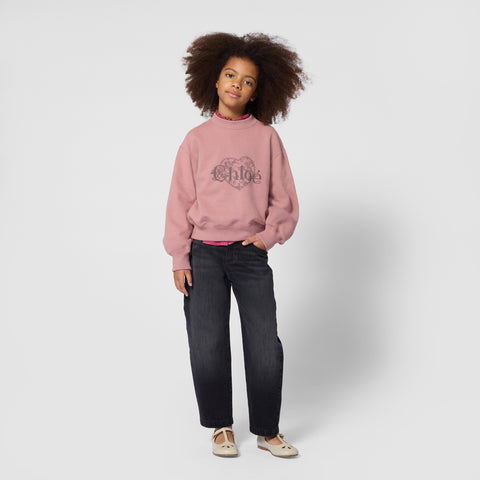 Girls Vintage Rose Heart Logo Sweatshirt