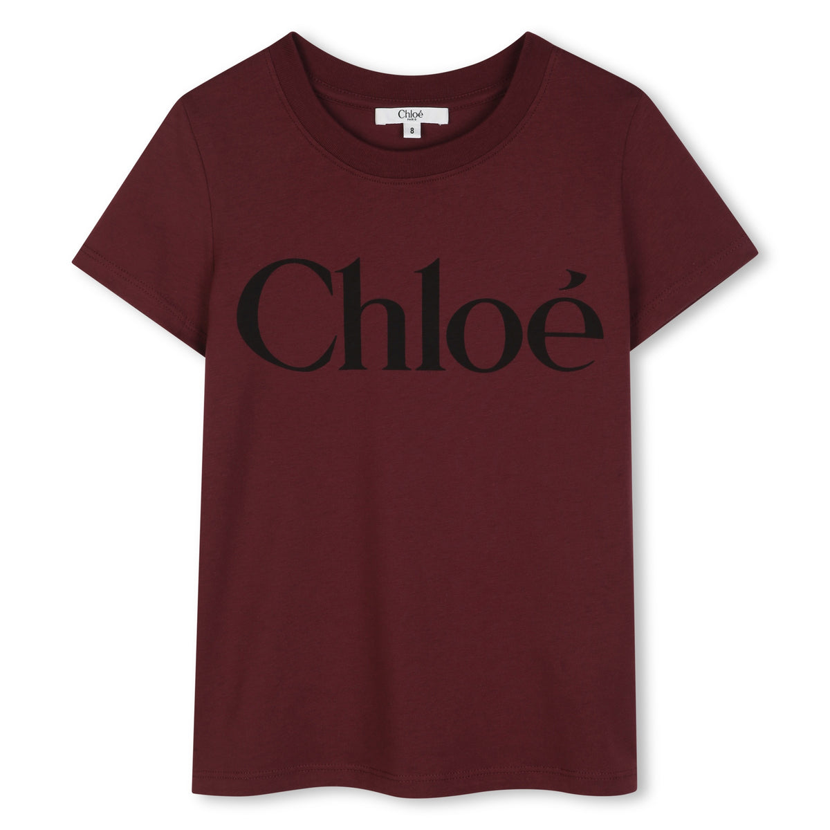 Girls Dark Plum Short Sleeve Logo T-Shirt