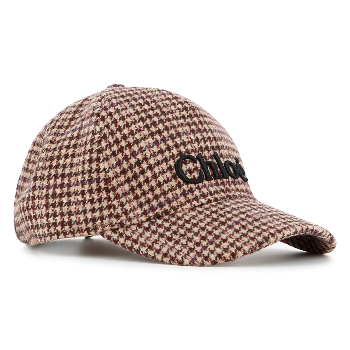 Girls Brown Checked Logo Cap