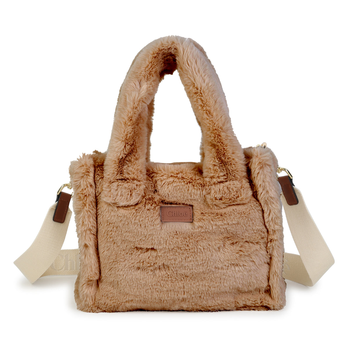 Girls Brown Faux Fur Bag