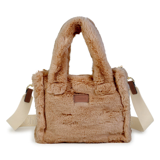 Girls Brown Faux Fur Bag
