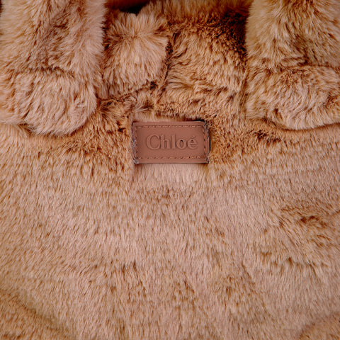 Girls Brown Faux Fur Bag