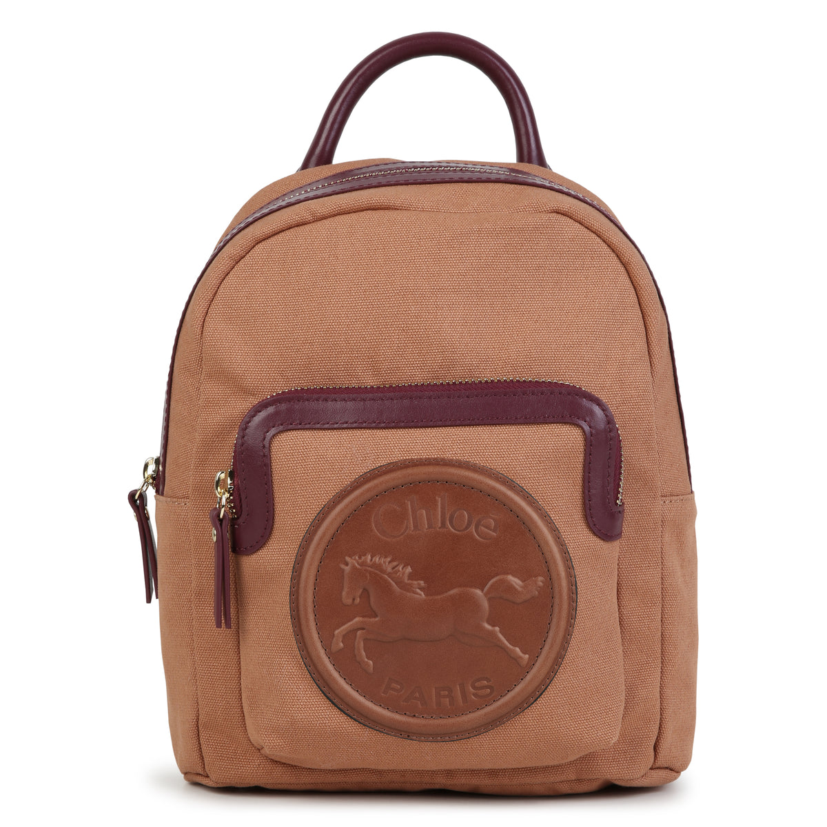 Girls Brown Logo Rucksack