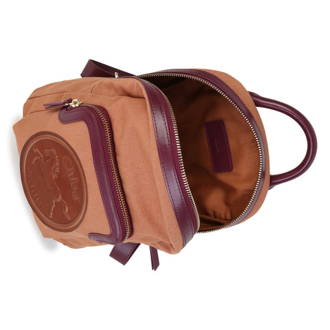 Girls Brown Logo Rucksack