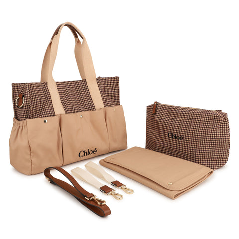 Baby Beige Checked Changing Bag