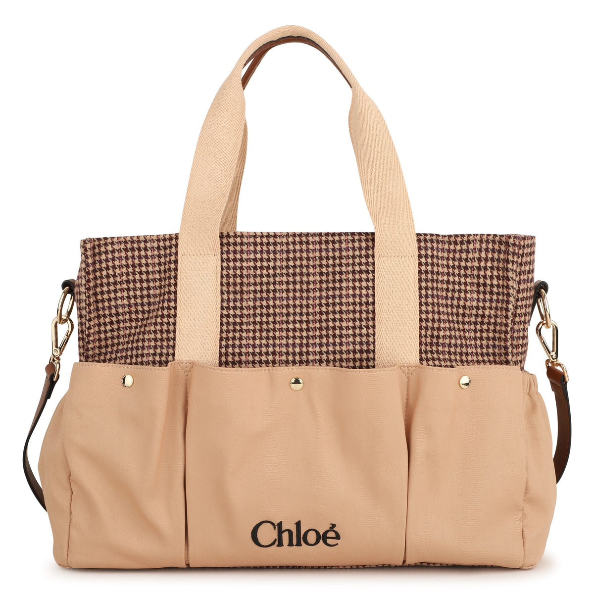 Baby Beige Checked Changing Bag
