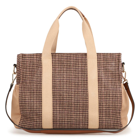 Baby Beige Checked Changing Bag