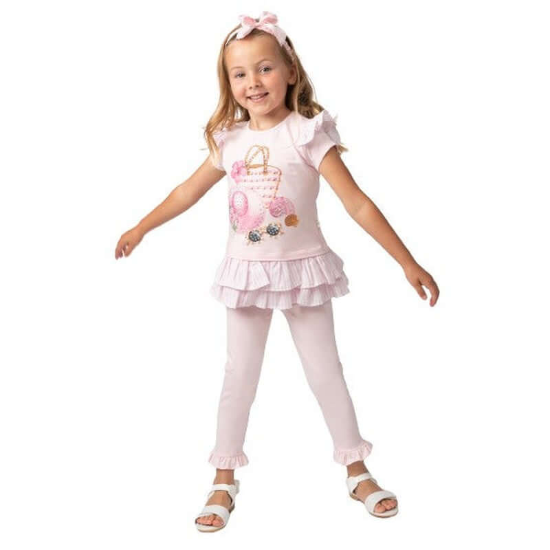 Caramelo Kids Baby Girls Pink Holiday Essentials Legging Set