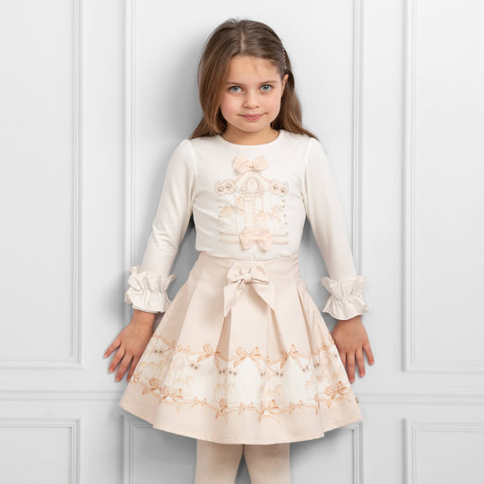 Girls Mink Carousel Dreams Pleated Skirt Set