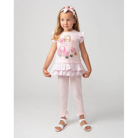Caramelo Kids Girls Pink Holiday Essentials Legging Set