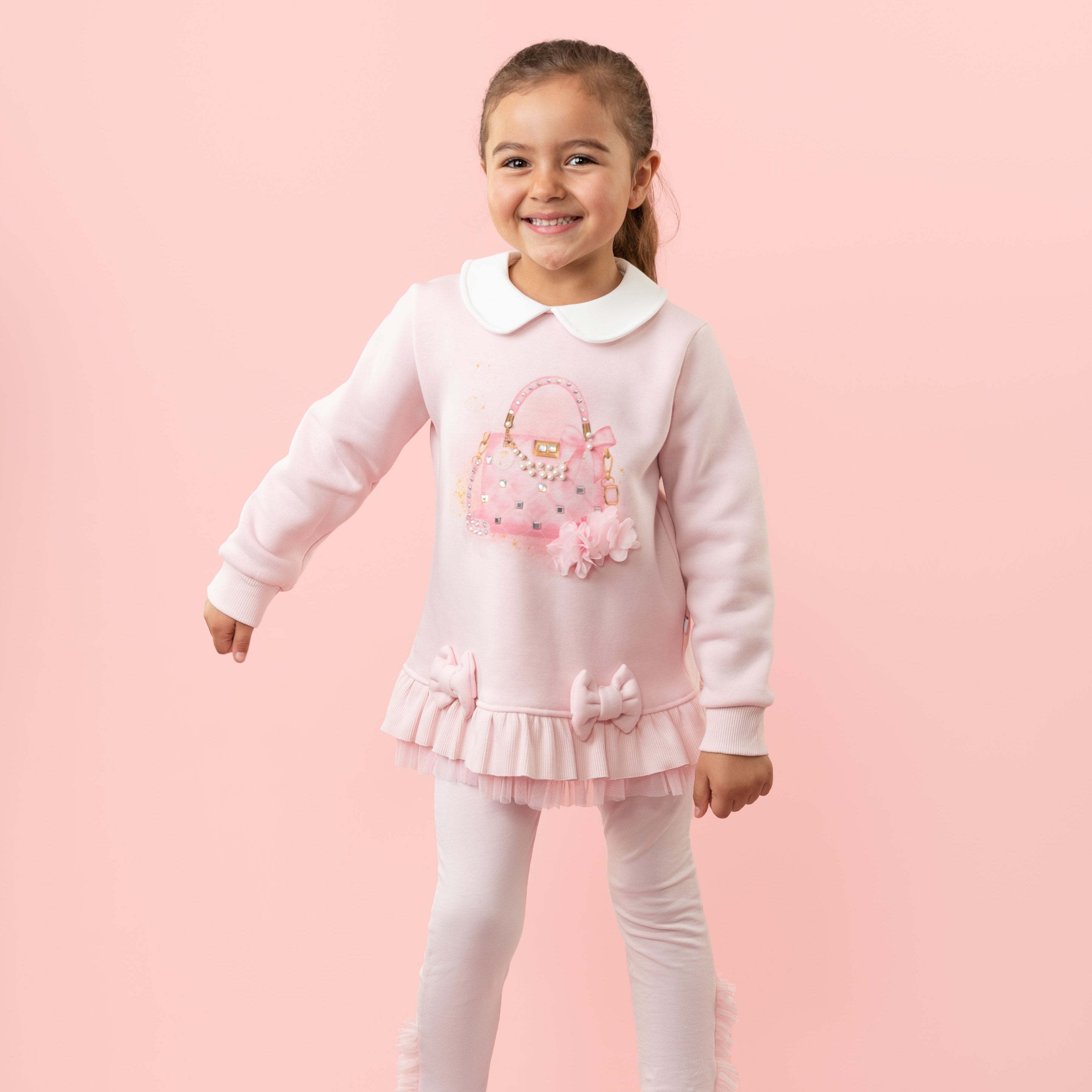 Caramelo Kids Girls Pink Legging Set