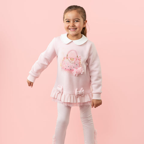 Caramelo Kids Girls Pink Legging Set