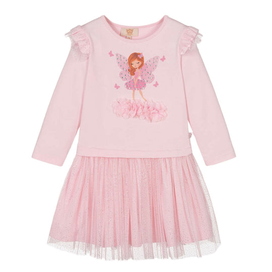 Girls Pink Tulle Fairy Sparkle Dress