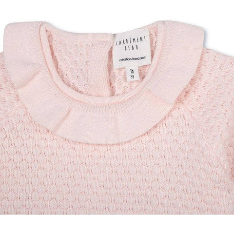 Carrement Beau Baby Girls Pink Knitted All In One