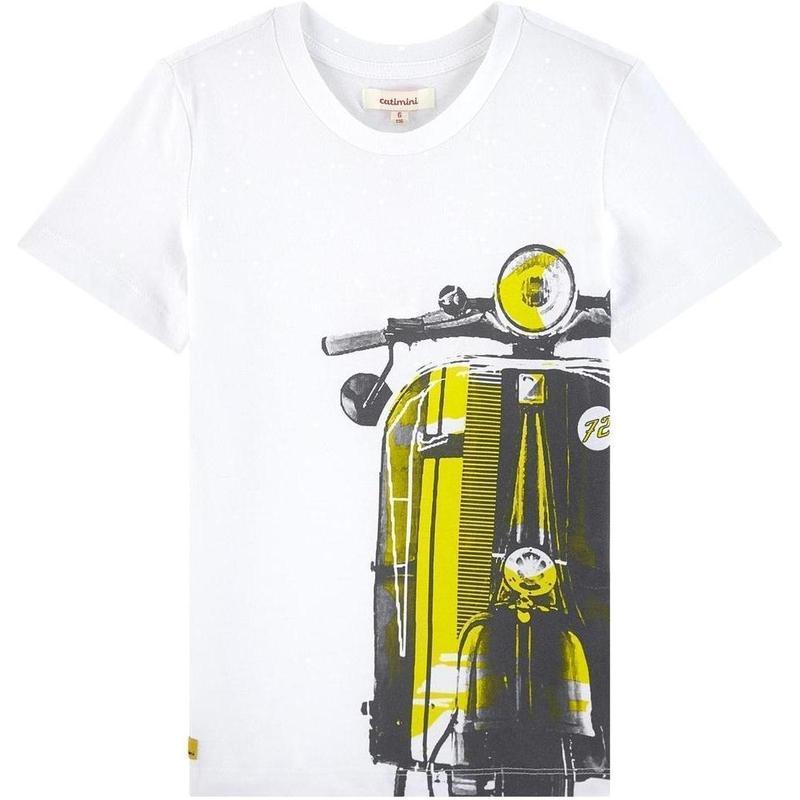 Catimini Boys White Motorcycle T-Shirt