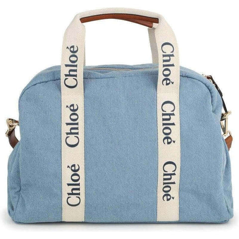 Chloe Baby Blue Denim Logo Changing Bag