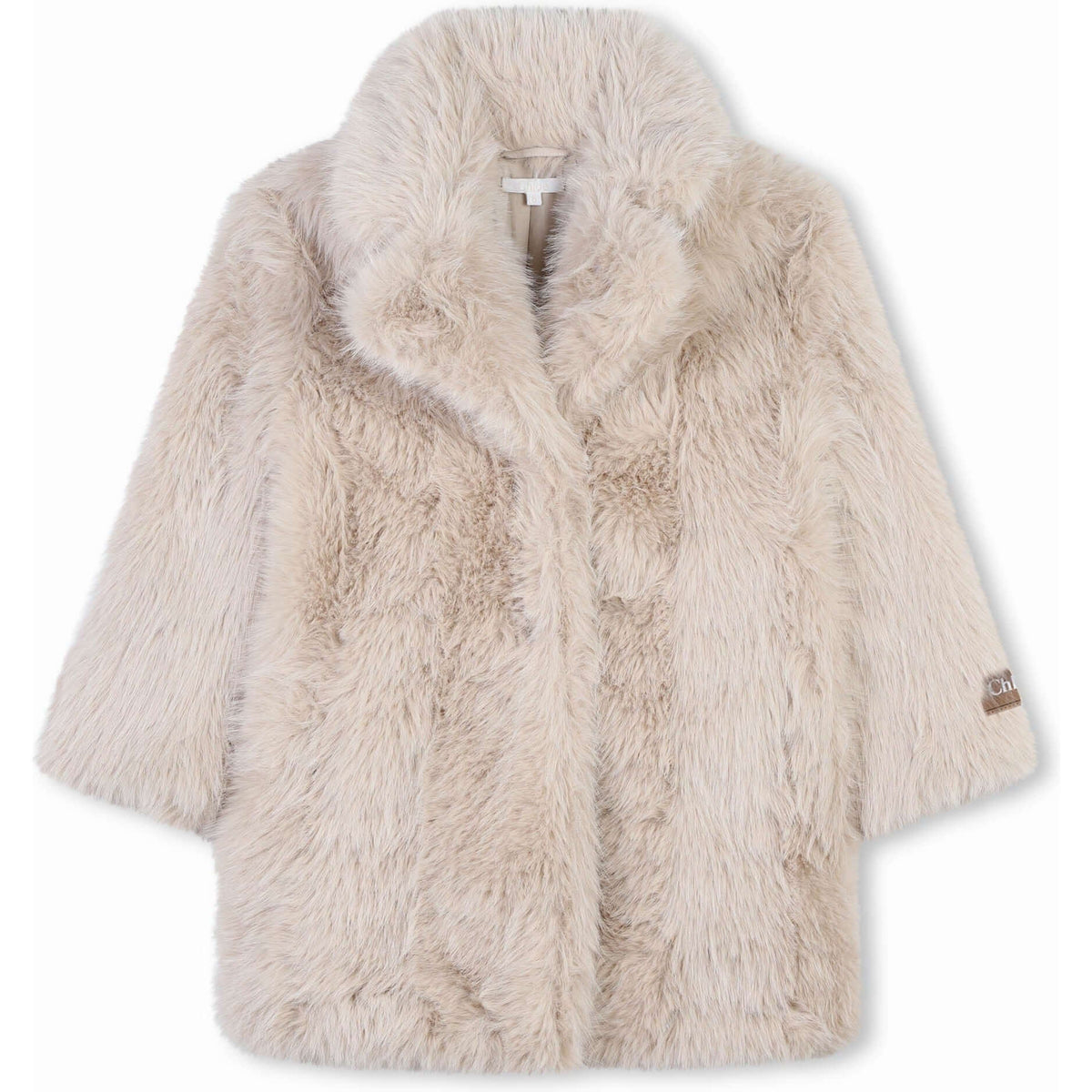 Chloe Girls Beige Faux Fur Coat