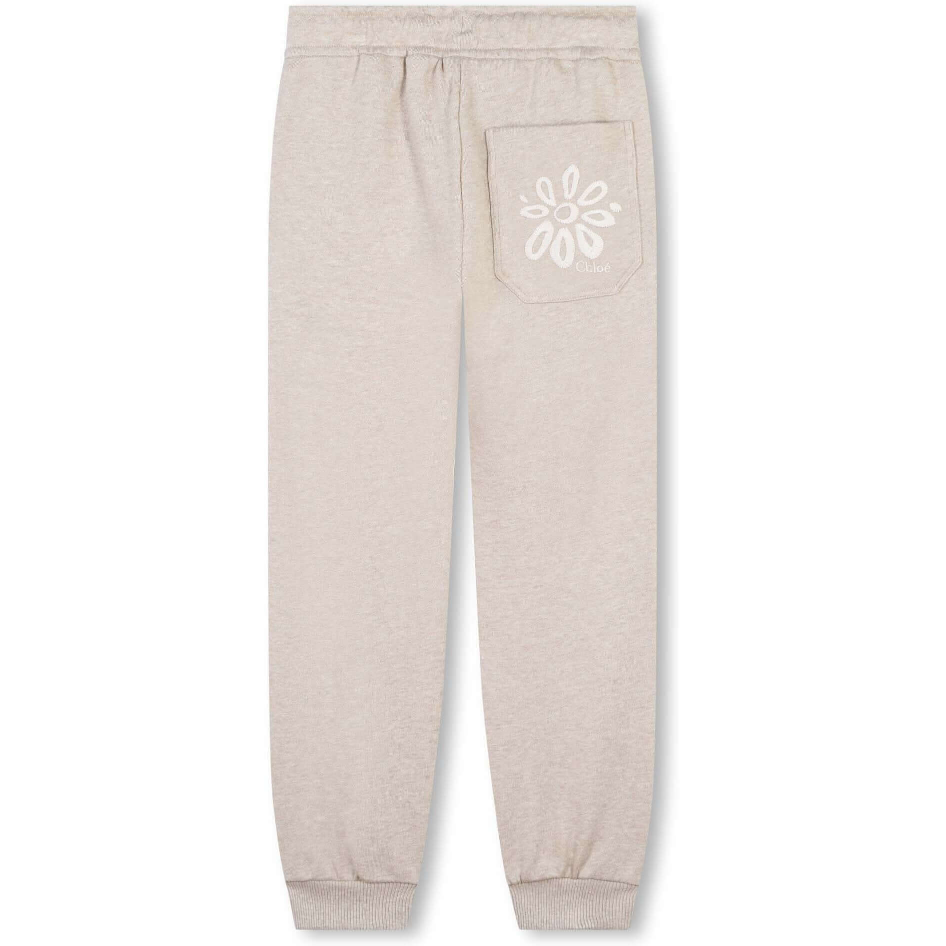 Chloe Girls Beige Organic Joggers