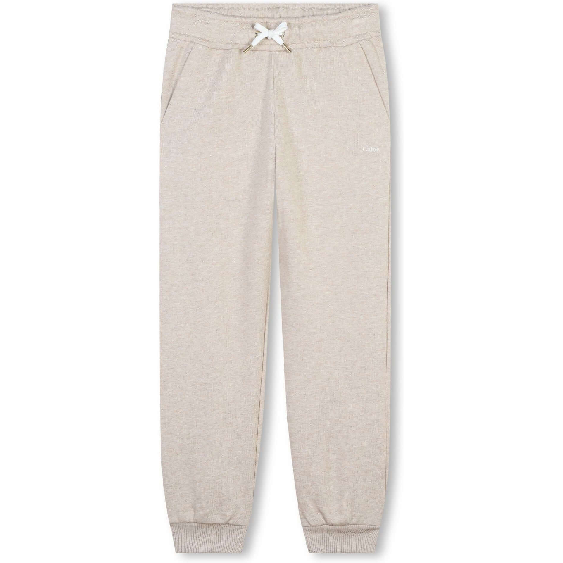 Chloe Girls Beige Organic Joggers