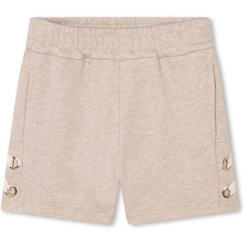 Chloe Girls Beige Shorts With Side Ribbons