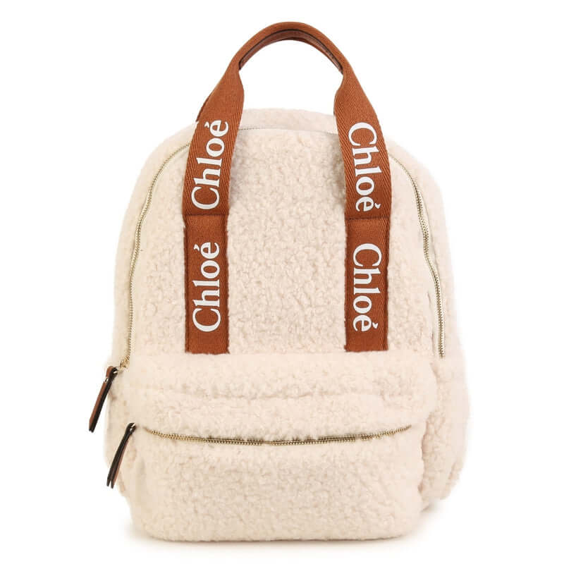 Chloe Girls Cream Faux Fur Rucksack