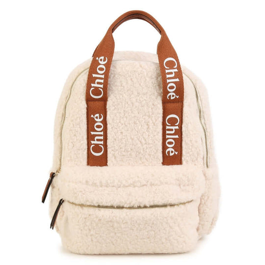 Girls Cream Faux Fur Rucksack