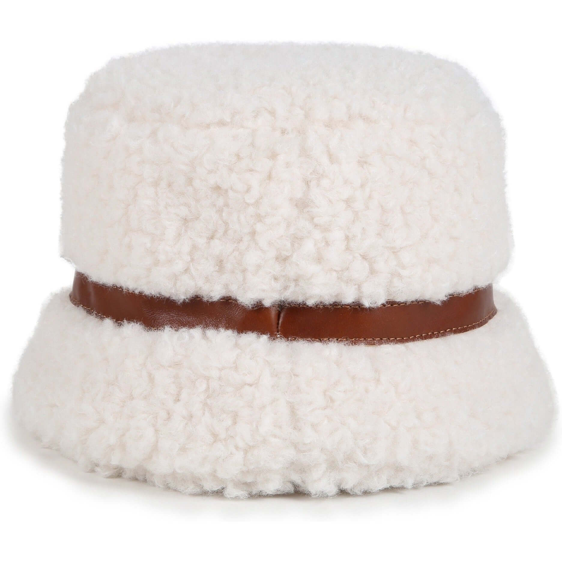 Chloe Girls Cream Shearling Hat