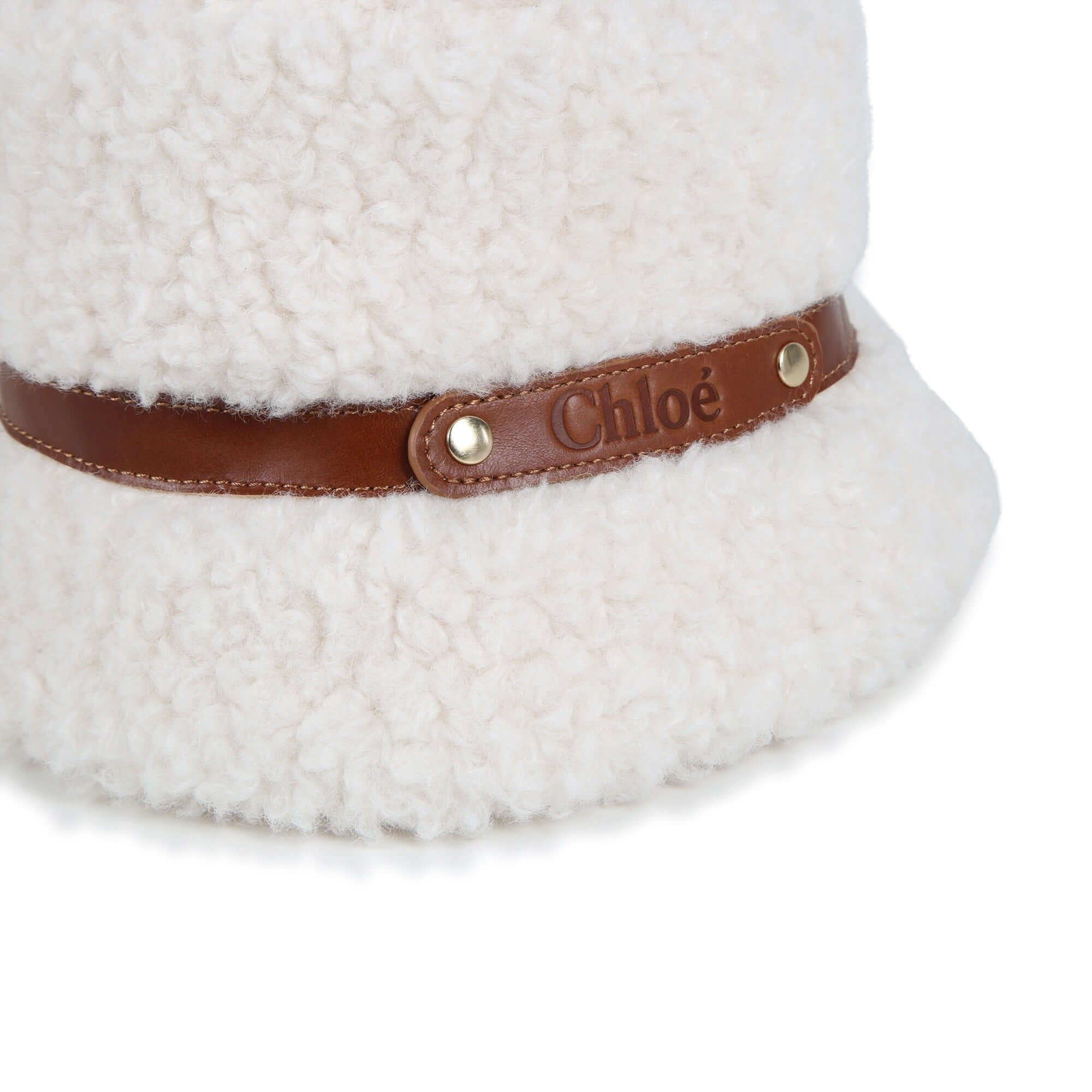 Chloe Girls Cream Shearling Hat