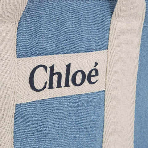 Chloe Girls Denim Logo Shoulder Bag