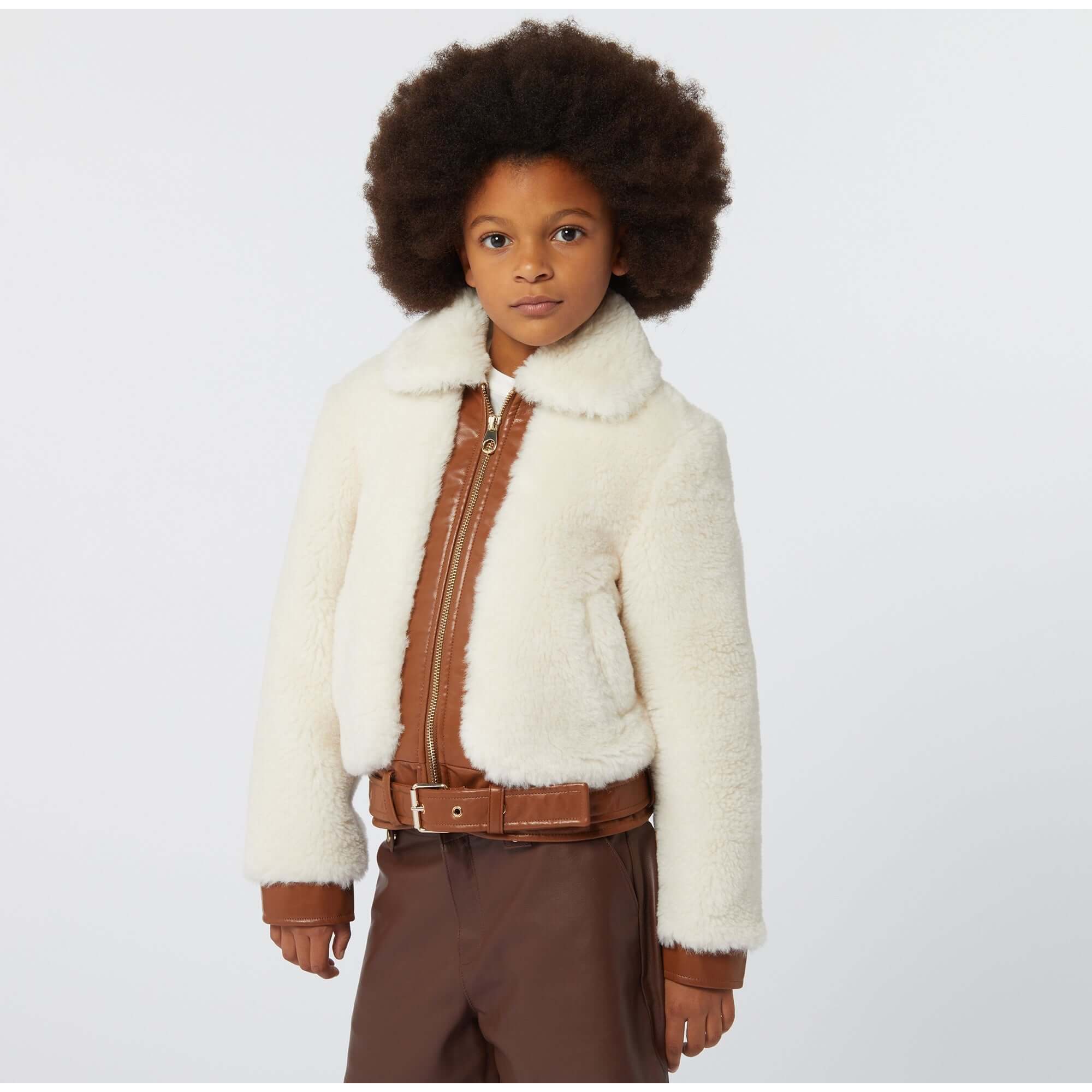 Girls faux fur bomber jacket best sale