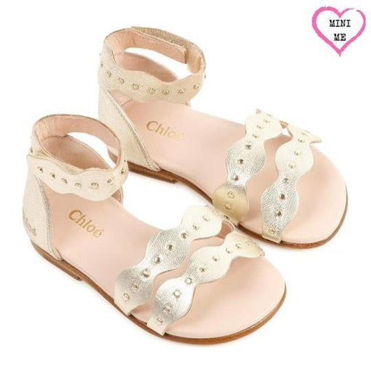 Girls Gold Leather Sandals