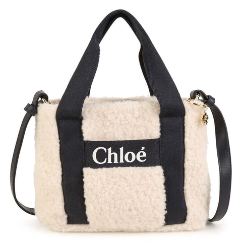 Chloe Girls Navy Faux Fur Shoulder Bag