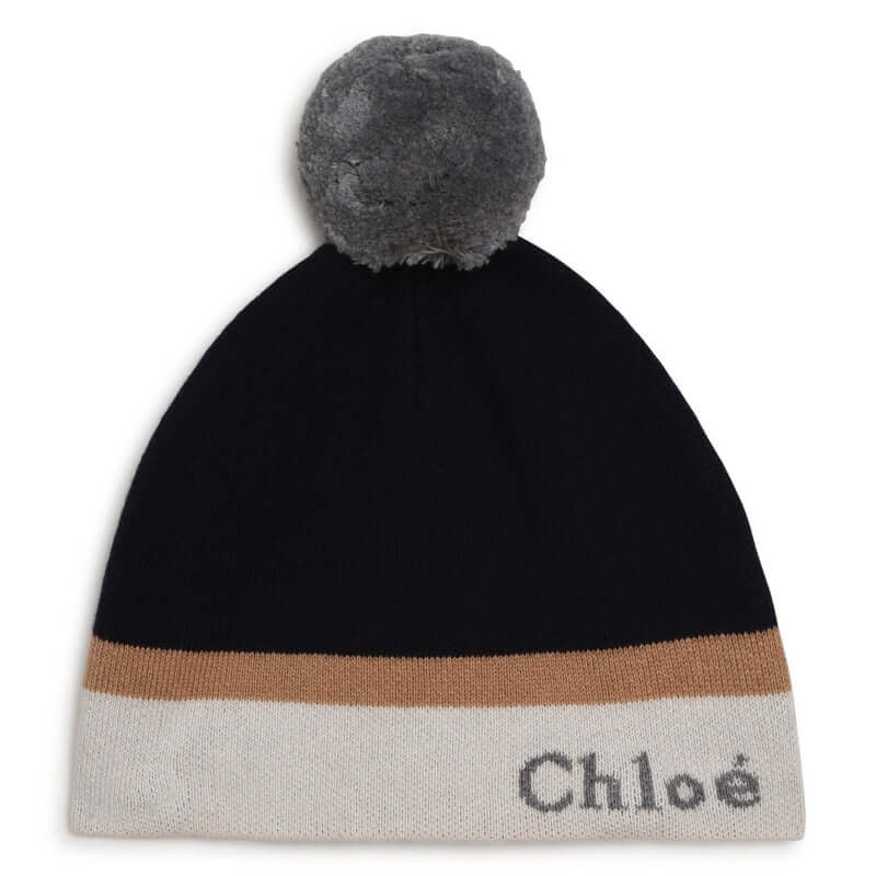 Chloe Girls Navy Knit Hat