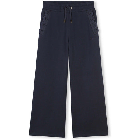 Chloe Girls Organic Navy Flare Trousers