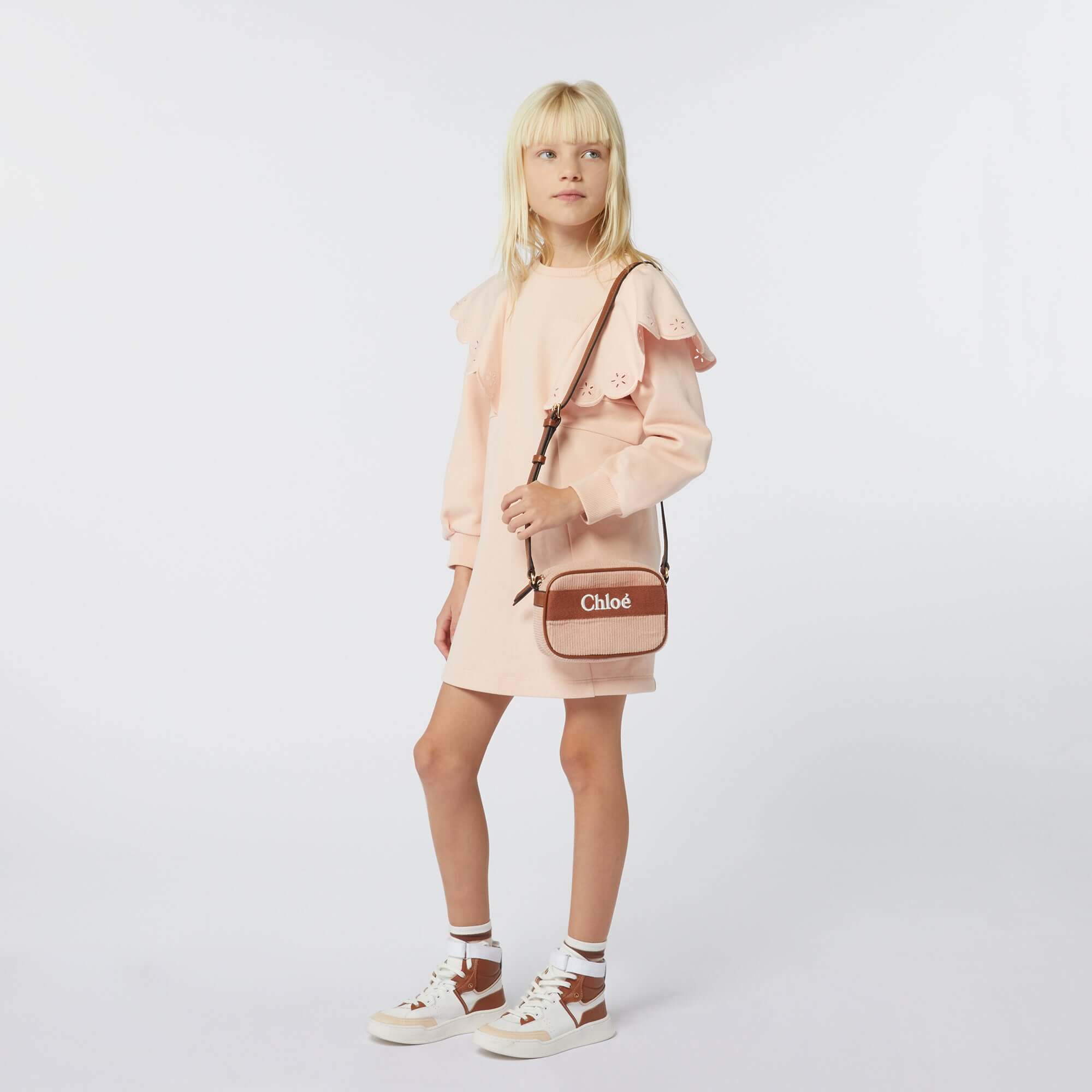 Chloe Girls Peach Frill Dress