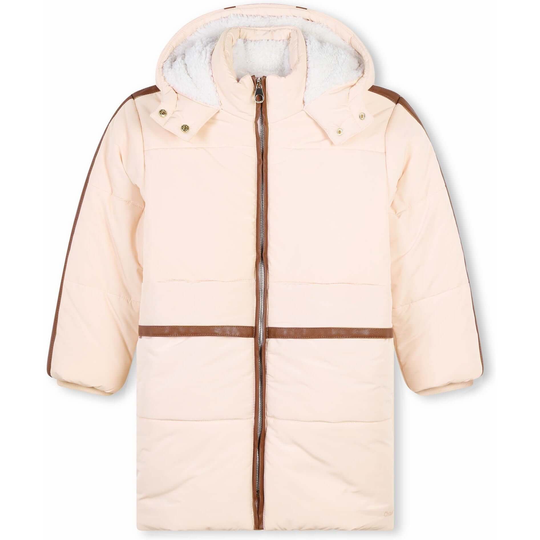 Chloe Girls Peach Puffer Coat