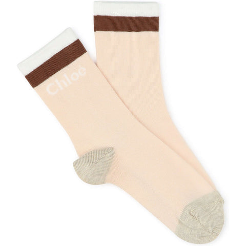 Chloe Girls Peach Socks