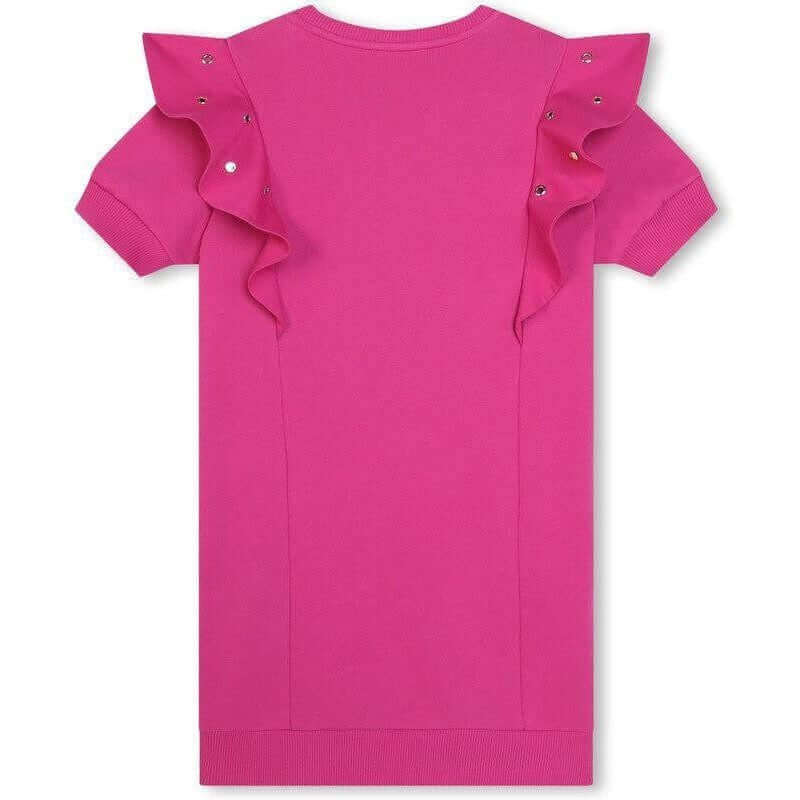 Chloe Girls Pink Eyelet Ruffle Short Sleeved Dress