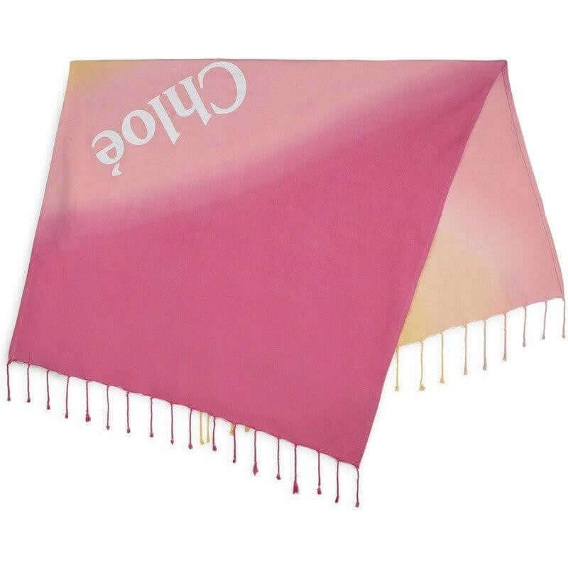 Chloe Girls Pink Tie Dye Logo Beach Towel