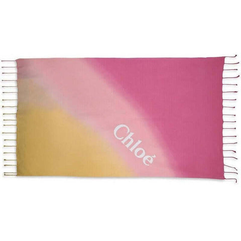 Chloe Girls Pink Tie Dye Logo Beach Towel