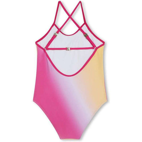 Chloe Girls Pink Tie Dye Swimming Costume